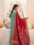 3PC Embroidered Lawn Suit | Turquoise & Red | KL - 35
