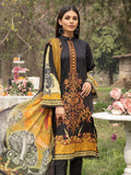 3PC Printed Lawn Suit | Black & Yellow | NA-401