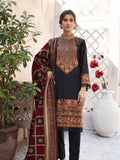 3PC Embroidered Lawn Suit | Black & Maroon | KL - 33