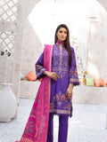 3PC Embroidered Lawn Suit | Blue & Pink | KL - 41