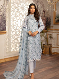 3PC Embroidered Lawn Suit | Ice Blue | ME-05