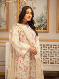 3PC Embroidered Lawn Suit | Sober White | ME-08