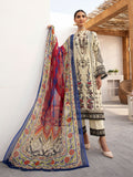3PC Printed Lawn Suit | Cream | NS-447