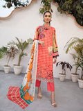 3PC Printed Lawn Suit | Tart Red | NS-451