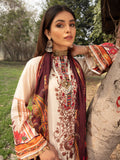 3PC Printed Lawn Suit | Maroon & White | NA-410