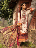 3PC Printed Lawn Suit | Maroon & White | NA-410