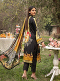 3PC Printed Lawn Suit | Black & Yellow | NA-401