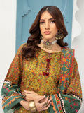 3PC Printed Khaddar Suit | NS-05 | Olive Green