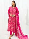 3PC Embroidered Karandi | IS-03 Hot Pink